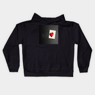 Cute Couple Valentine Mail Heart Postage Graphic Design Valentines Day Gifts & Home Decor Kids Hoodie